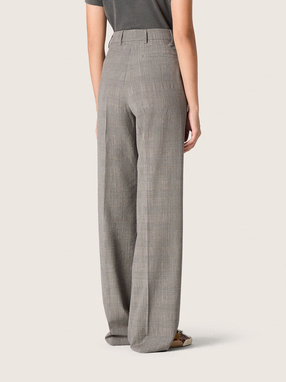 Golden Goose Women’s oversized pants in gray Prince of Wales check