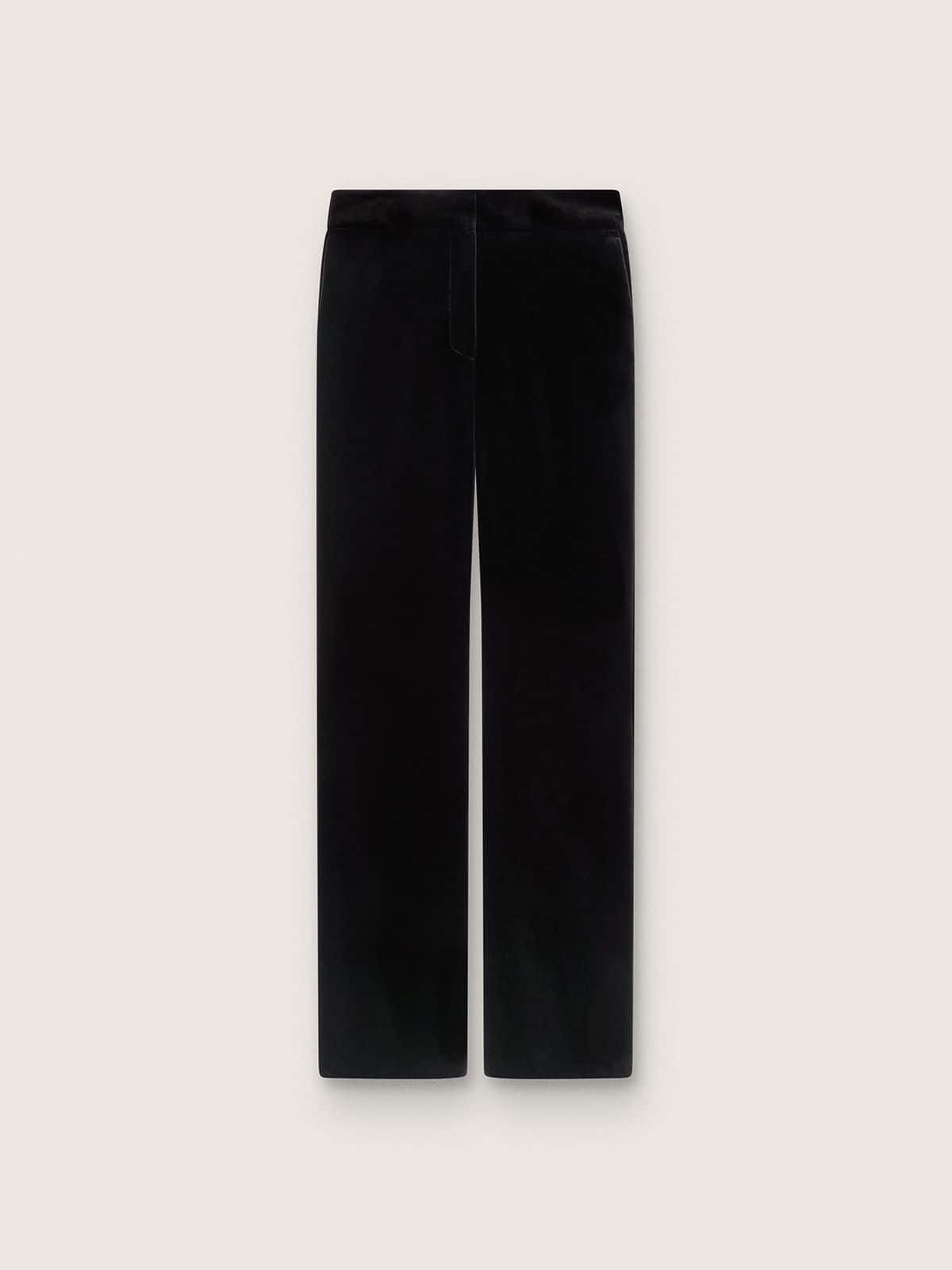 Golden Goose Women's slim-fit flared pants in black cotton velvet