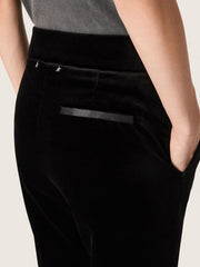 Golden Goose Women's slim-fit flared pants in black cotton velvet