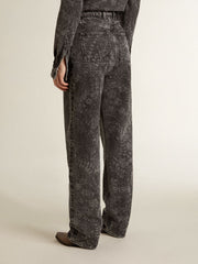 Golden Goose Women's black jeans with a floral motif
