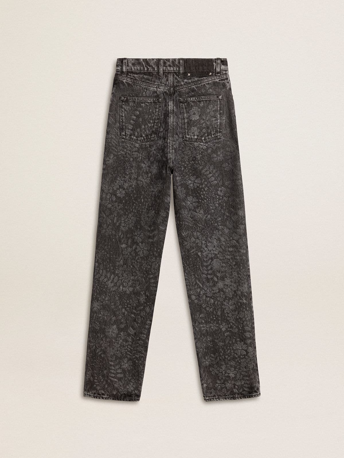 Golden Goose Women's black jeans with a floral motif
