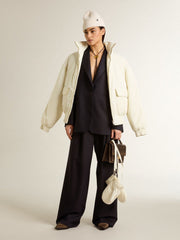 Golden Goose Women’s dark blue tailored trousers with vertical stripe