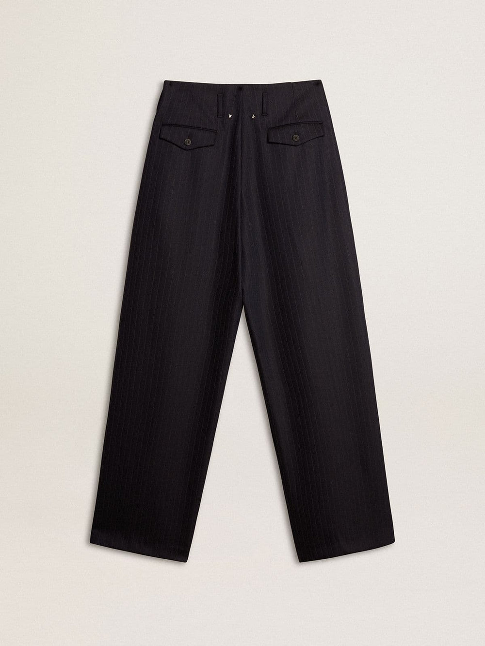 Golden Goose Women’s dark blue tailored trousers with vertical stripe