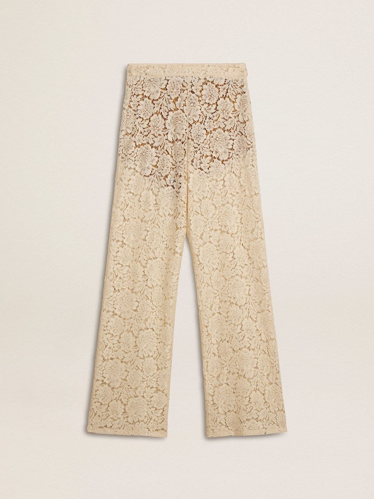 Golden Goose Women's cream-colored see-through lace pants