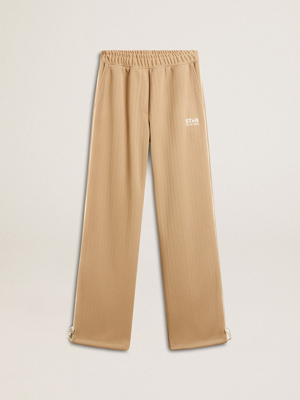 Golden Goose Women’s light beige joggers with white logo