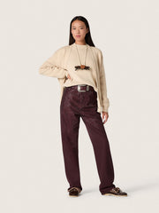 Golden Goose Women's jeans in burgundy denim with gradient crystals