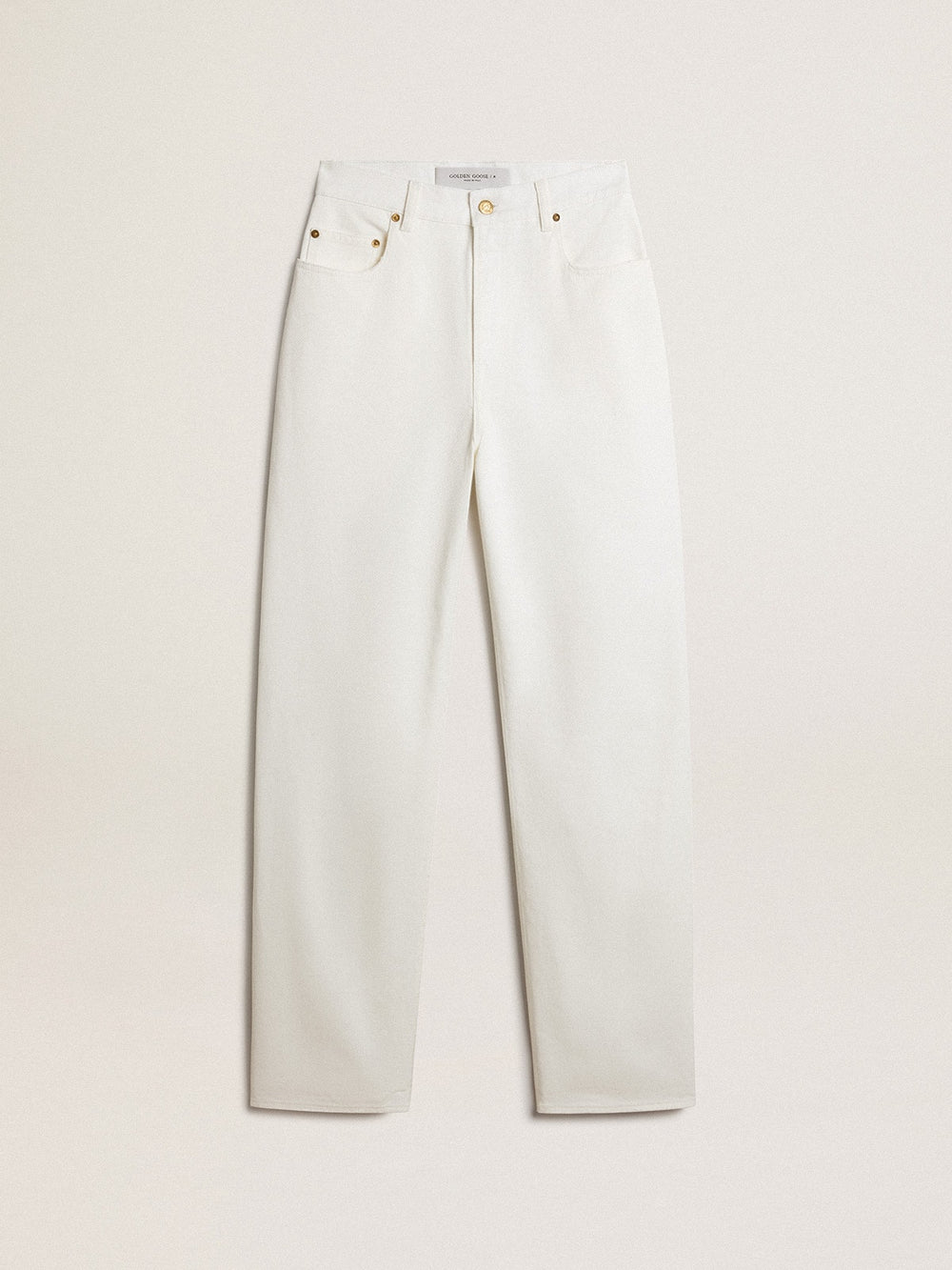 Golden Goose Women's optical white-colored cotton denim pants