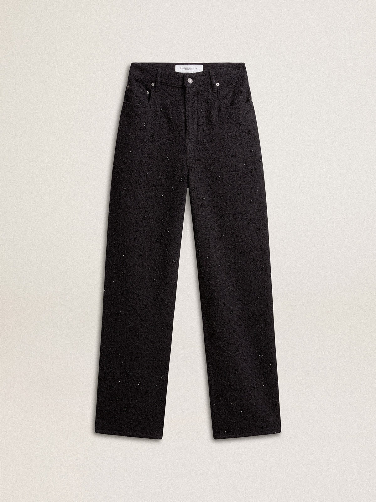 Golden Goose Women’s cotton denim pants with crystal and stone decoration