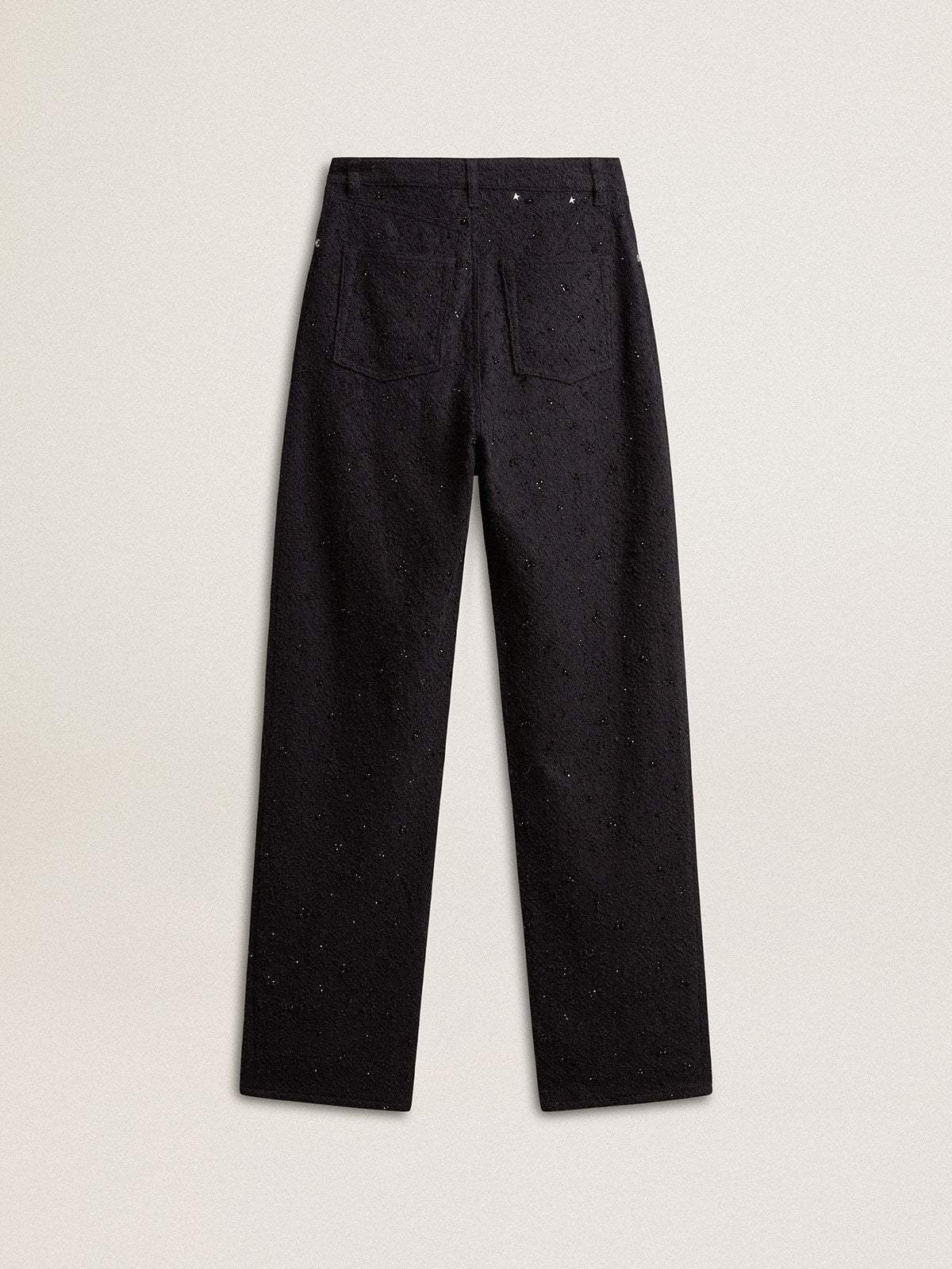 Golden Goose Women’s cotton denim pants with crystal and stone decoration