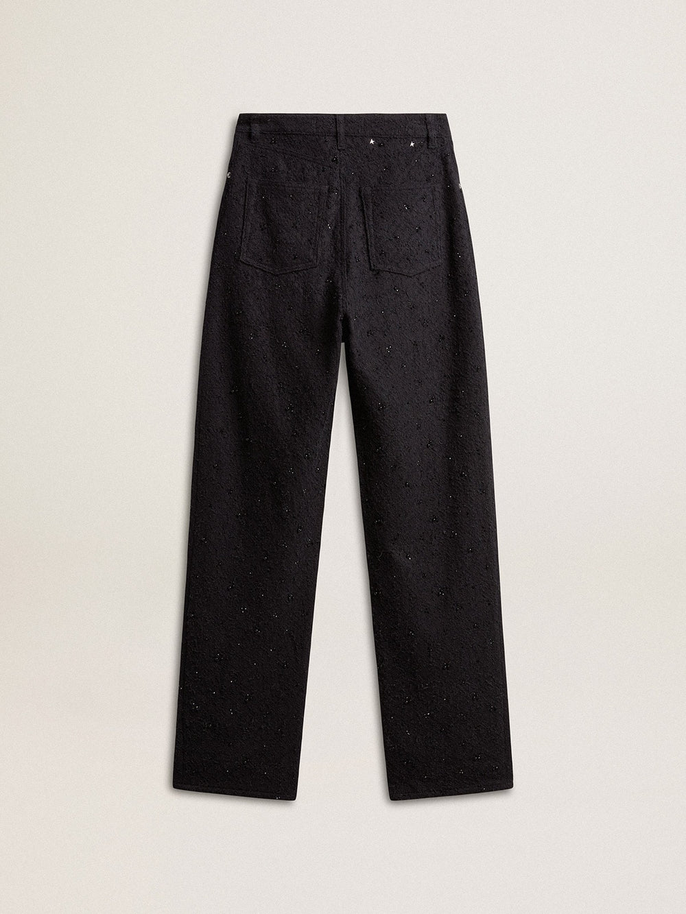 Golden Goose Women’s cotton denim pants with crystal and stone decoration