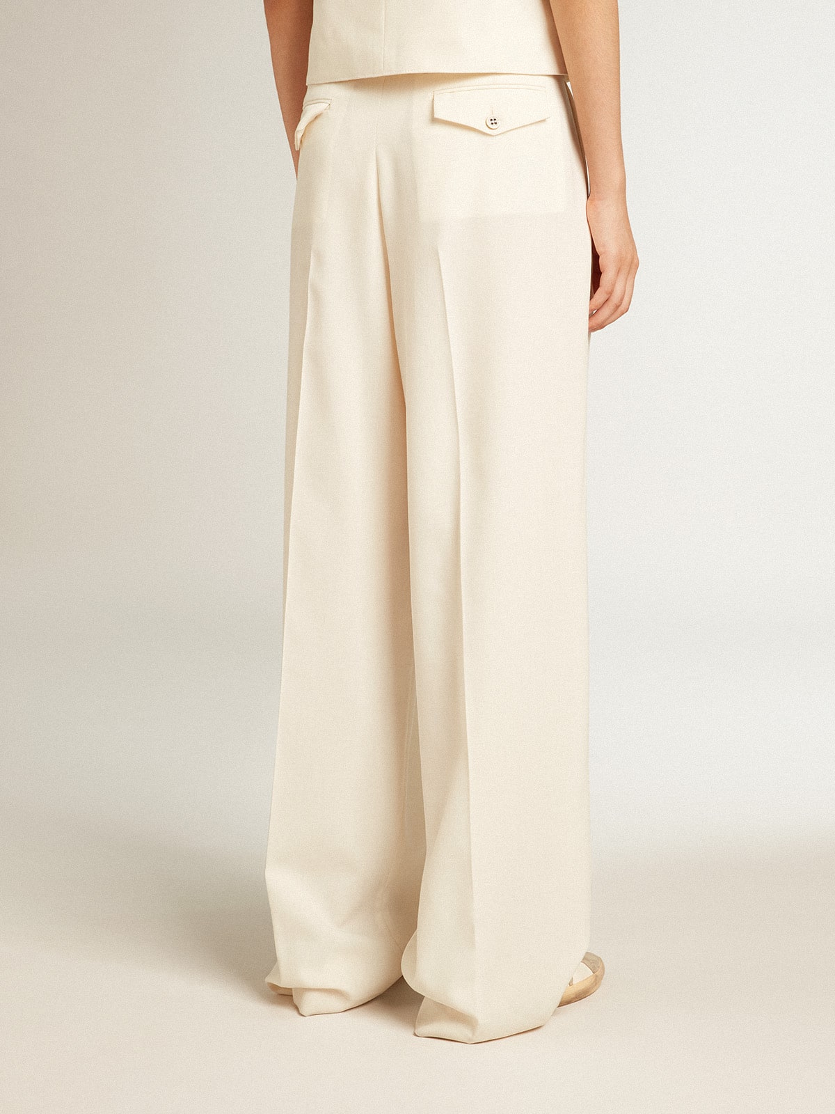 Golden Goose Women's joggers in aged white wool blend