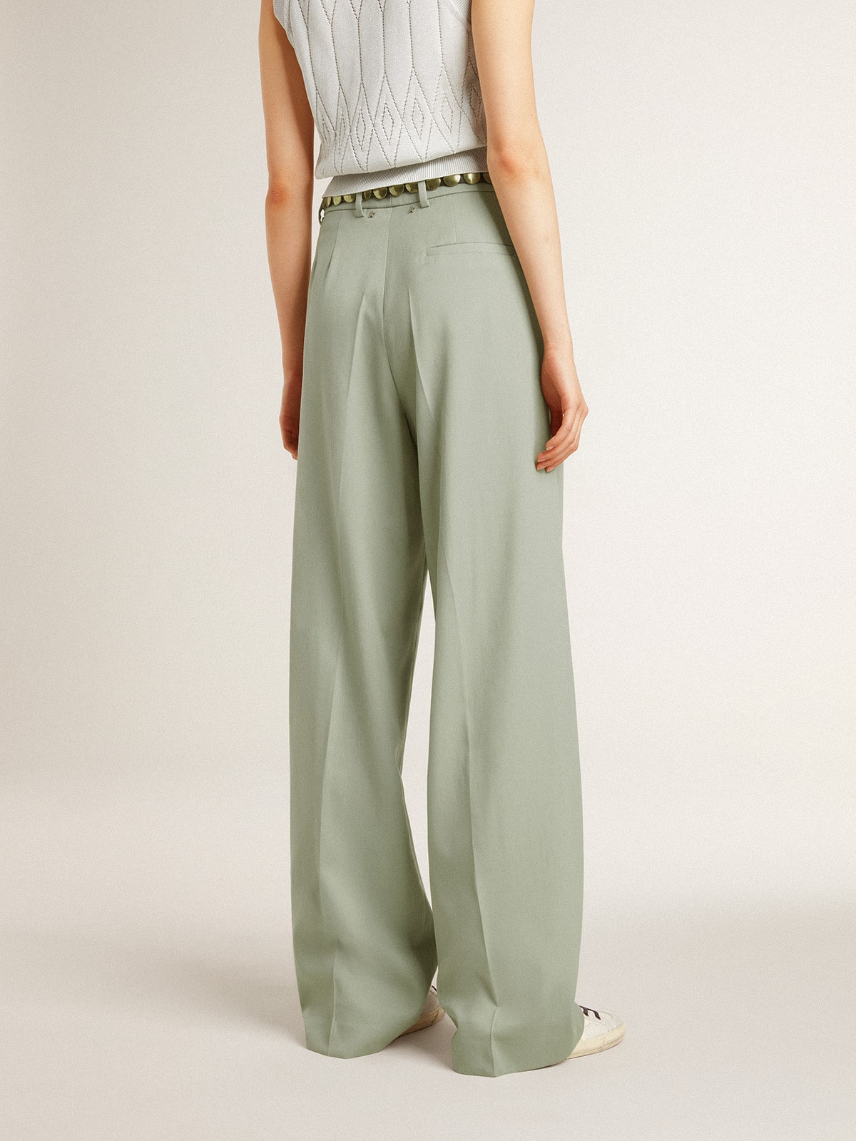 Golden Goose Women's pants in sage-green wool