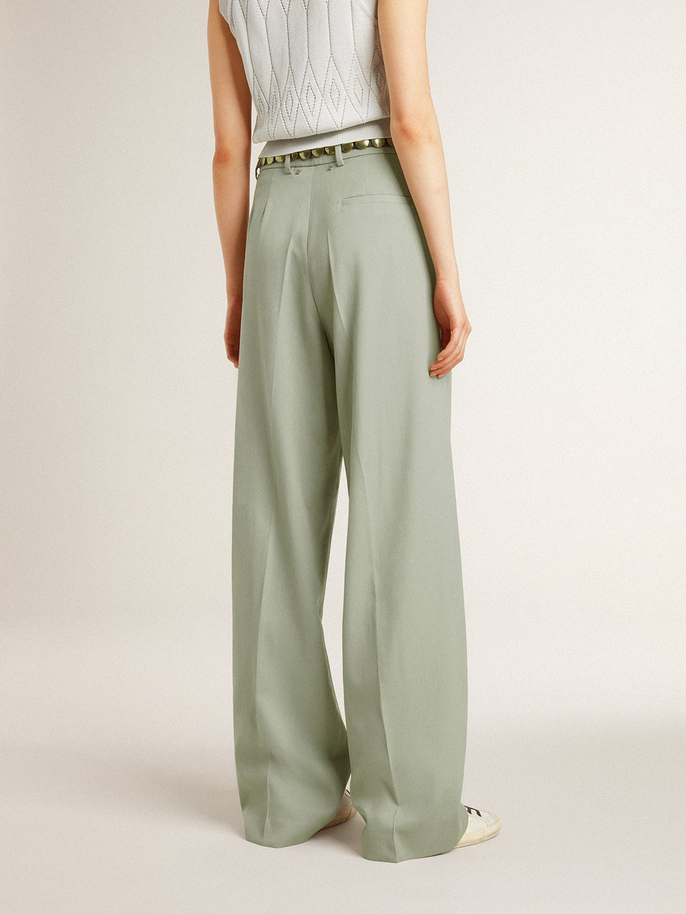 Golden Goose Women's pants in sage-green wool