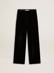 Golden Goose Black velvet-effect pants