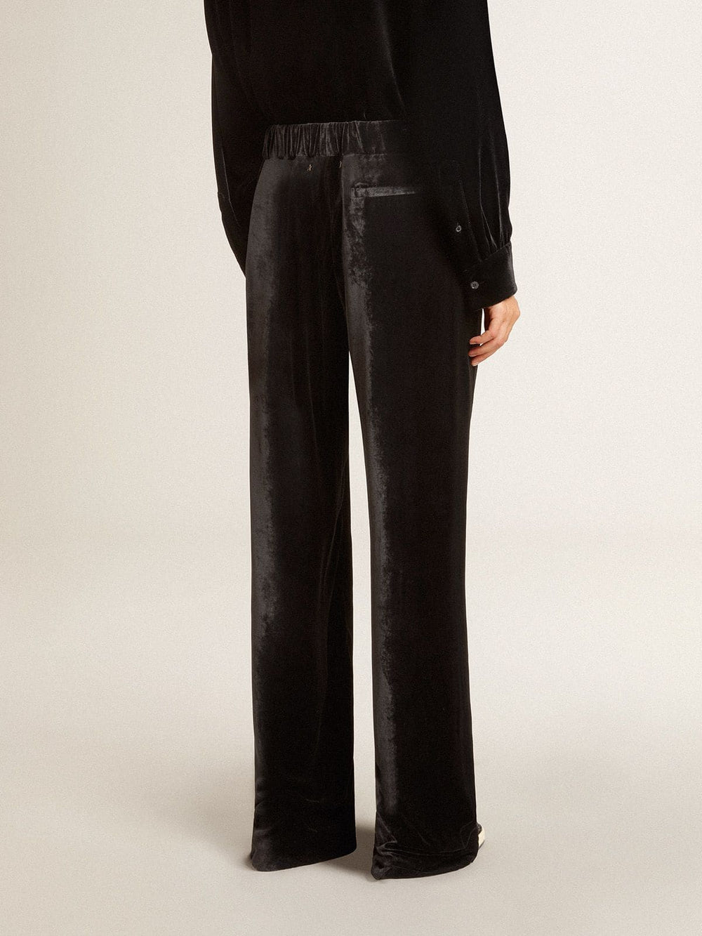 Golden Goose Black velvet-effect pants