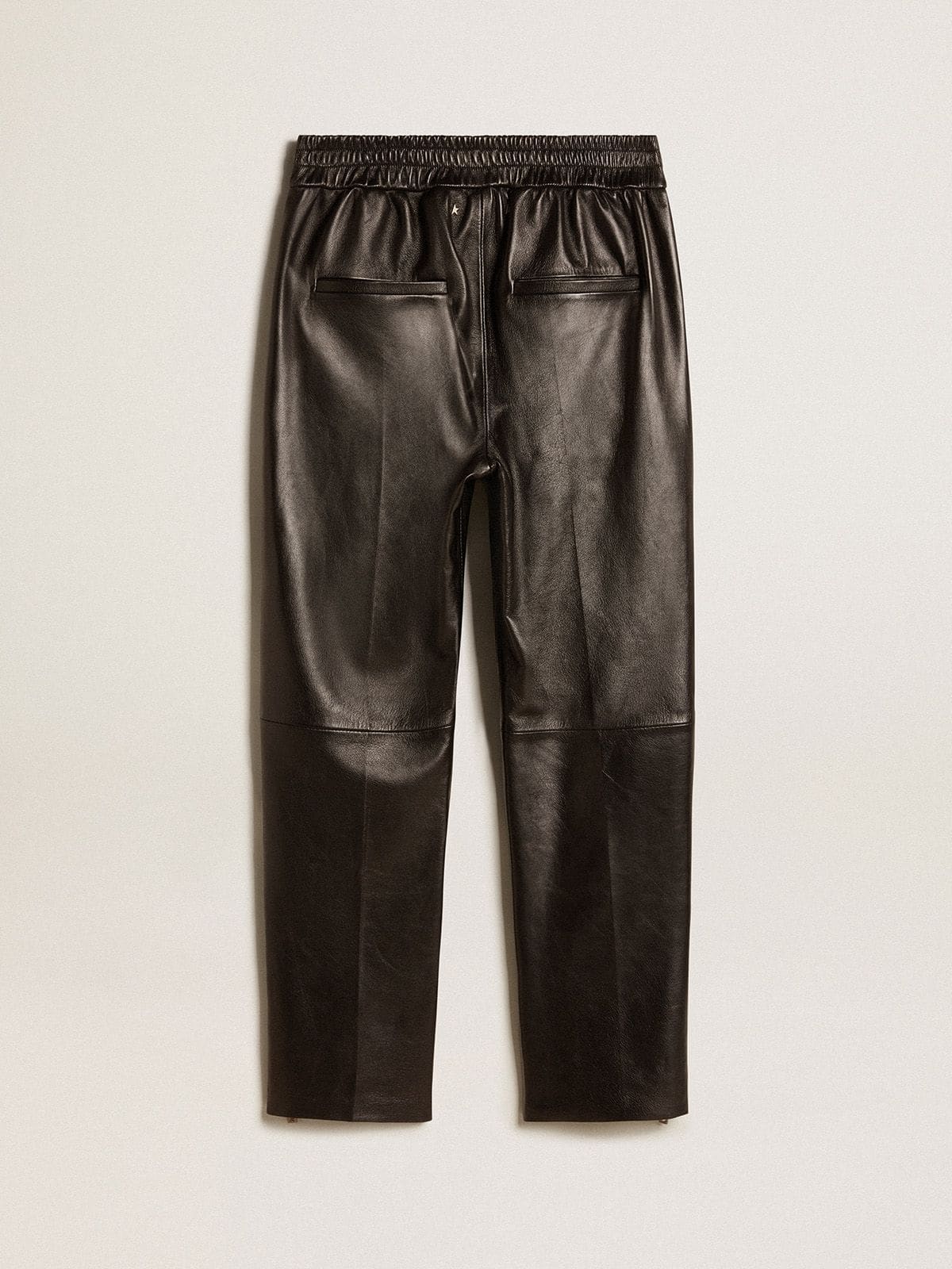 Golden Goose Black joggers in nappa leather with zip at the base