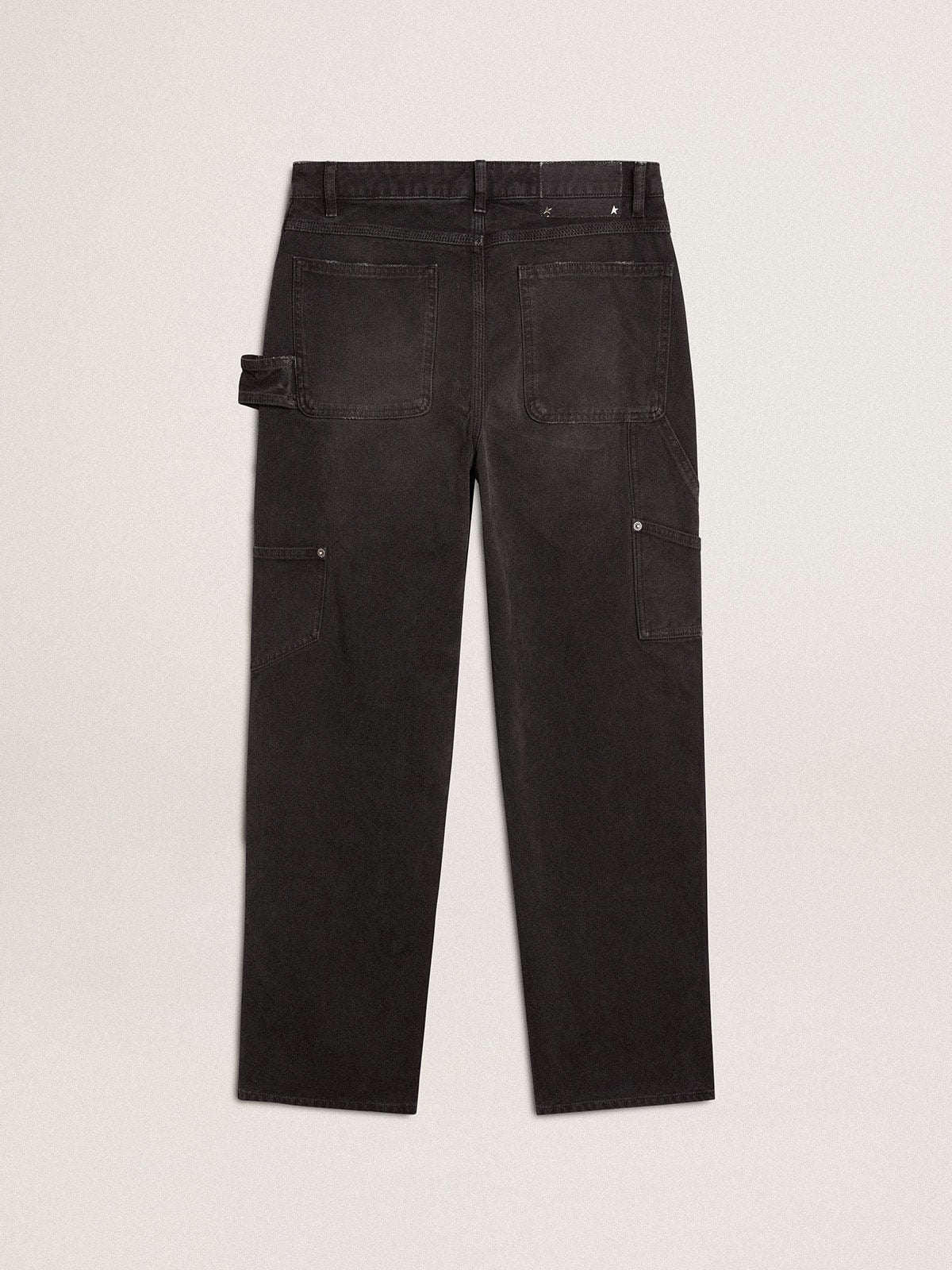 Golden Goose Women's distressed black cotton jeans with front patches