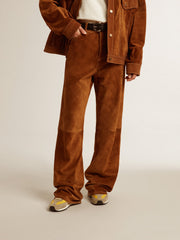 Golden Goose Women's tobacco-colored split leather pants