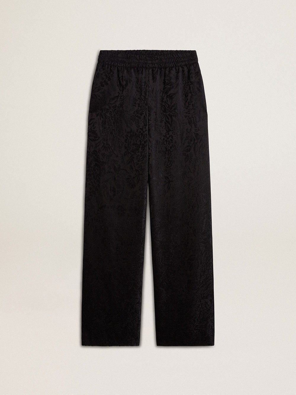 Golden Goose Women's black joggers with a tone-on-tone toile de jouy print