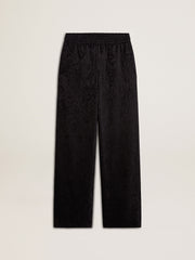 Golden Goose Women's black joggers with a tone-on-tone toile de jouy print