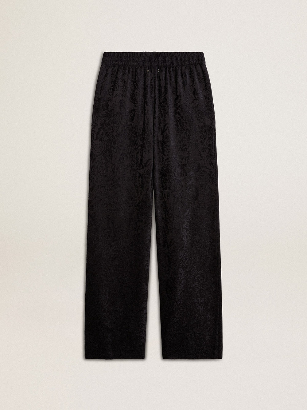 Golden Goose Women's black joggers with a tone-on-tone toile de jouy print