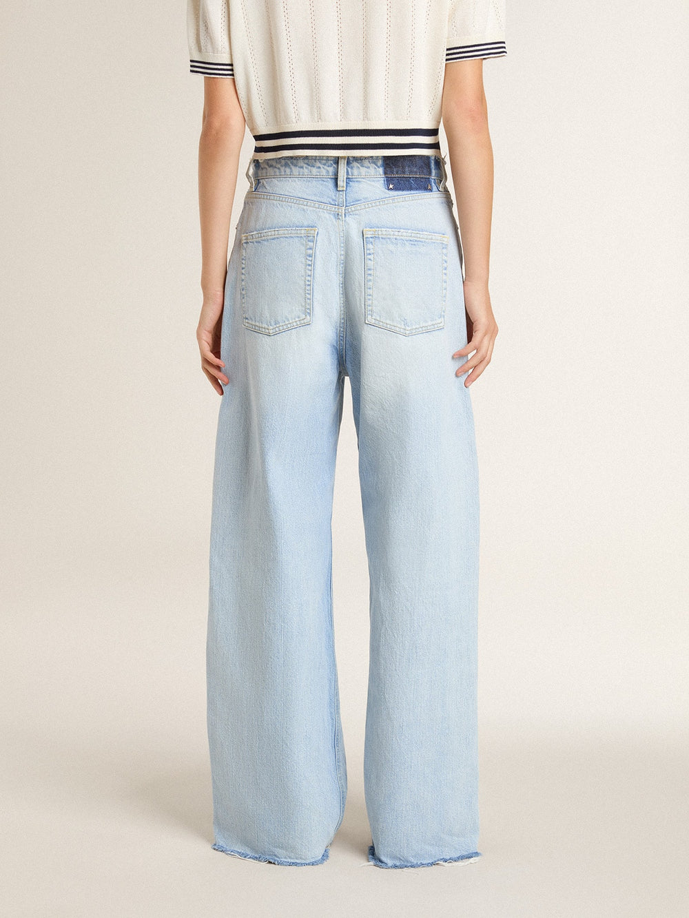 Golden Goose Women’s pants in lived-in effect denim