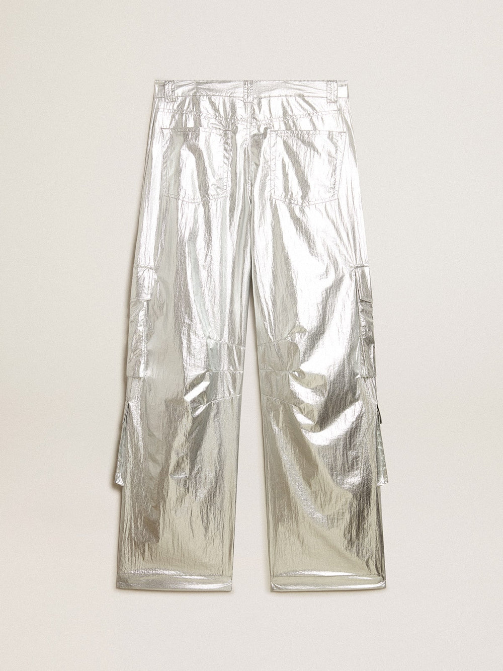 Golden Goose Cargo pants in silver technical fabric