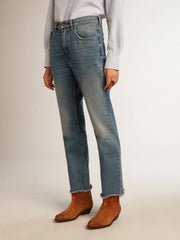 Golden Goose Women's cropped flared jeans with medium wash