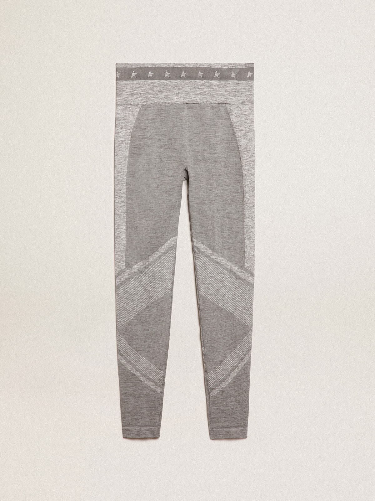 Golden Goose Women’s gray melange leggings with mixed stitching