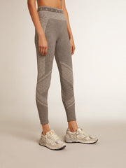 Golden Goose Women’s gray melange leggings with mixed stitching