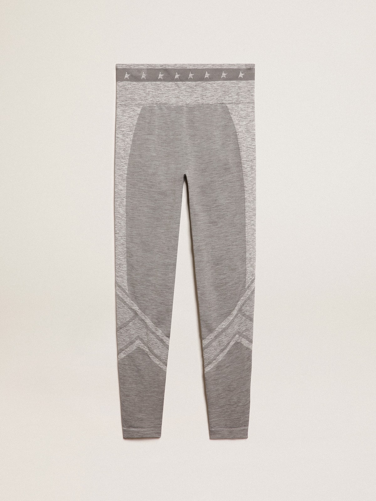 Golden Goose Women’s gray melange leggings with mixed stitching