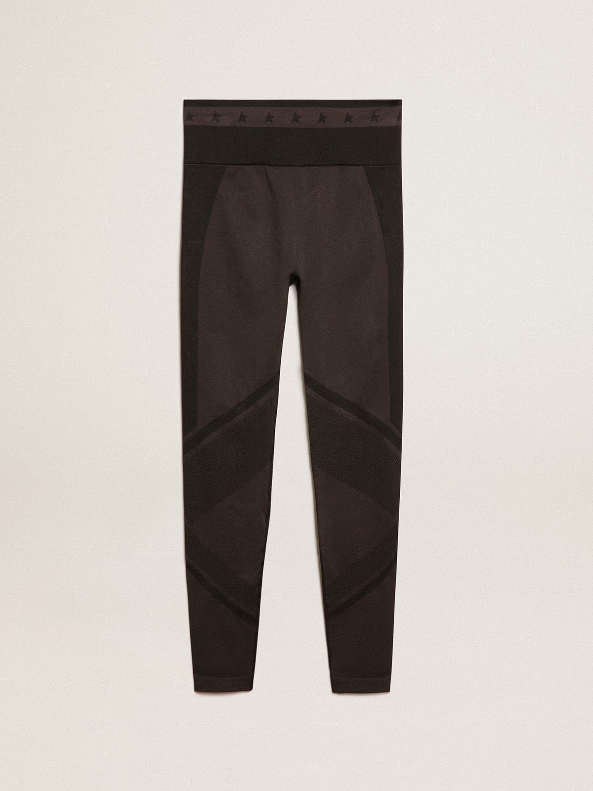 Golden Goose Women’s black leggings with mixed stitching