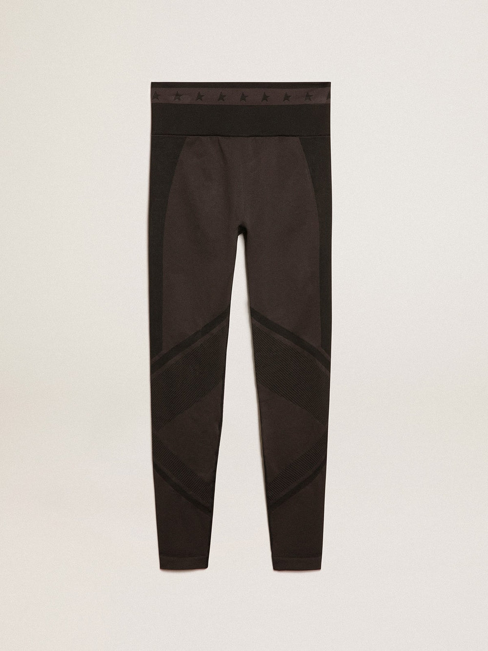 Golden Goose Women’s black leggings with mixed stitching