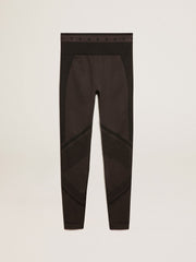 Golden Goose Women’s black leggings with mixed stitching