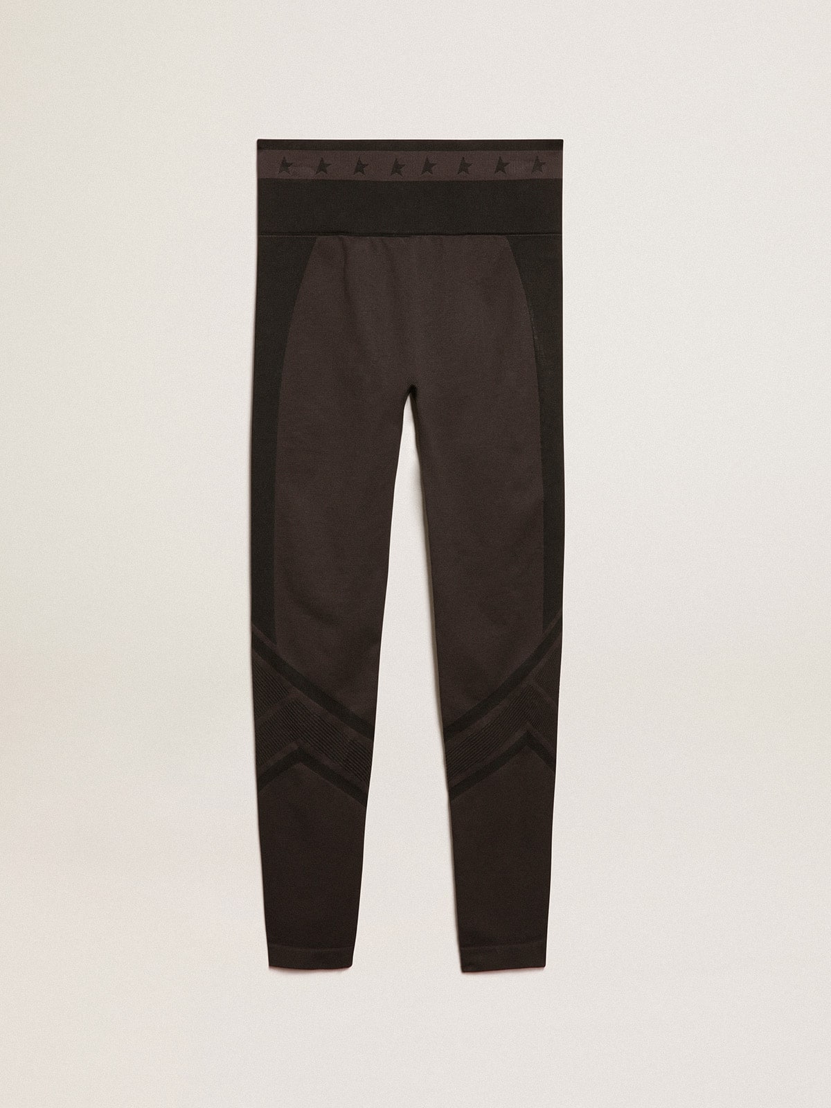 Golden Goose Women’s black leggings with mixed stitching