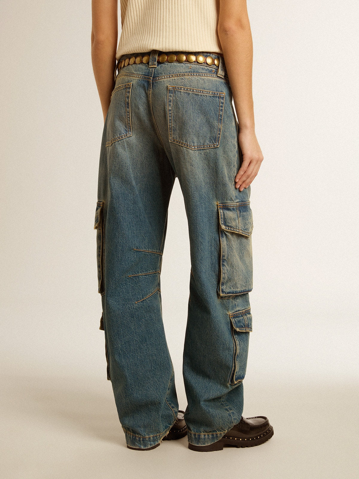 Golden Goose Blue jeans with a distressed finish