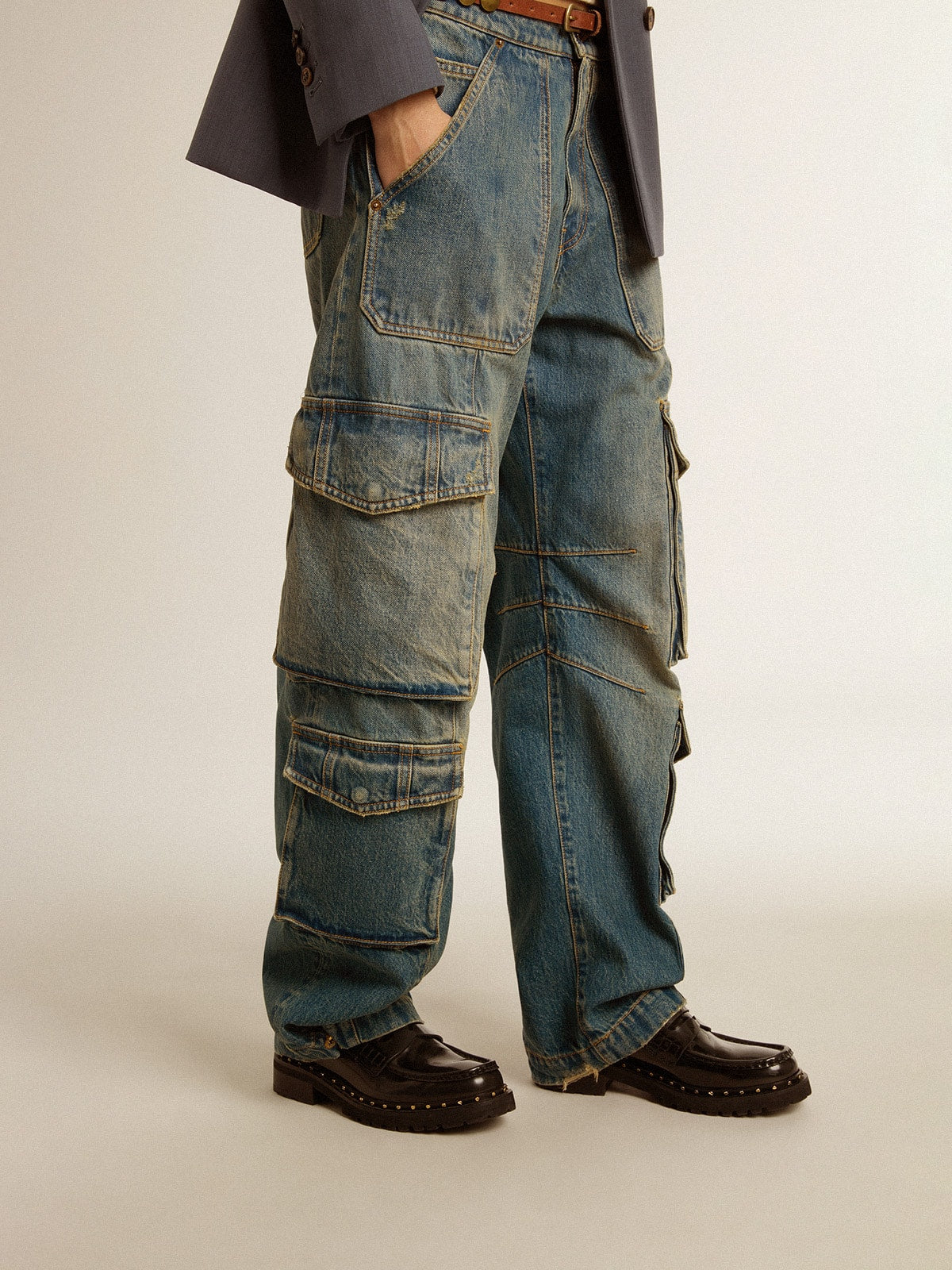 Golden Goose Blue jeans with a distressed finish