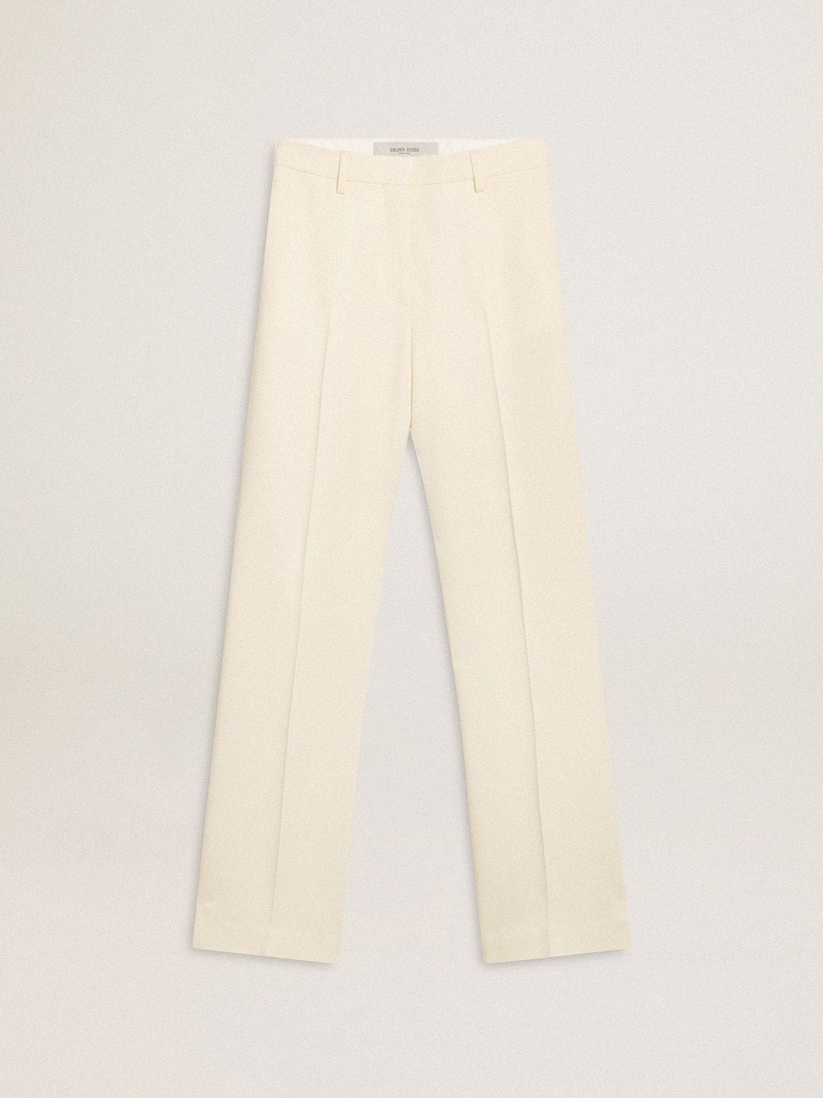Golden Goose Women's loose pants in worn-white tailored fabric