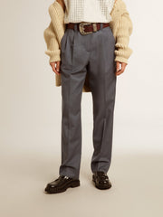 Golden Goose Women's loose pants in baby blue wool
