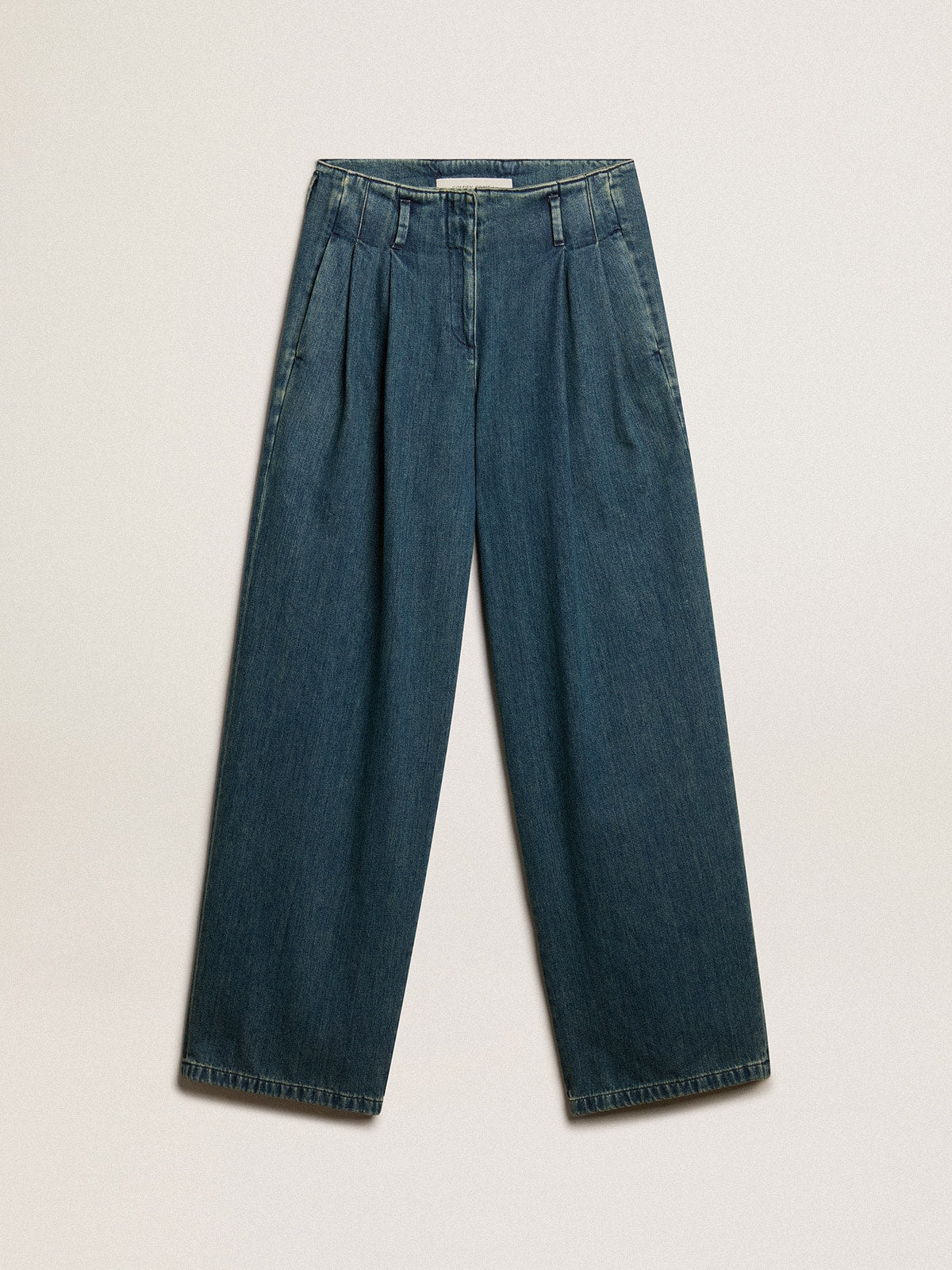 Golden Goose Women’s blue cotton pleated pants