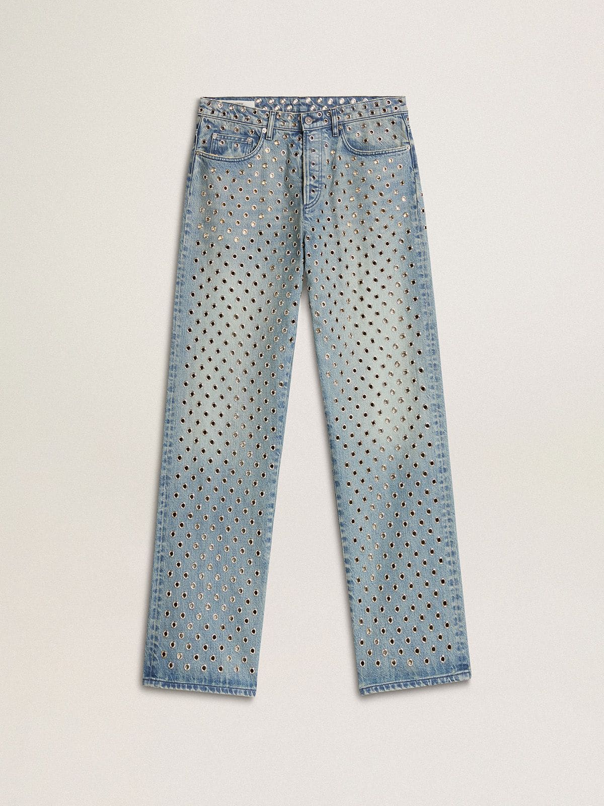 Golden Goose Women's washed jeans with all-over eyelets