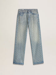 Golden Goose Women's washed jeans with all-over eyelets