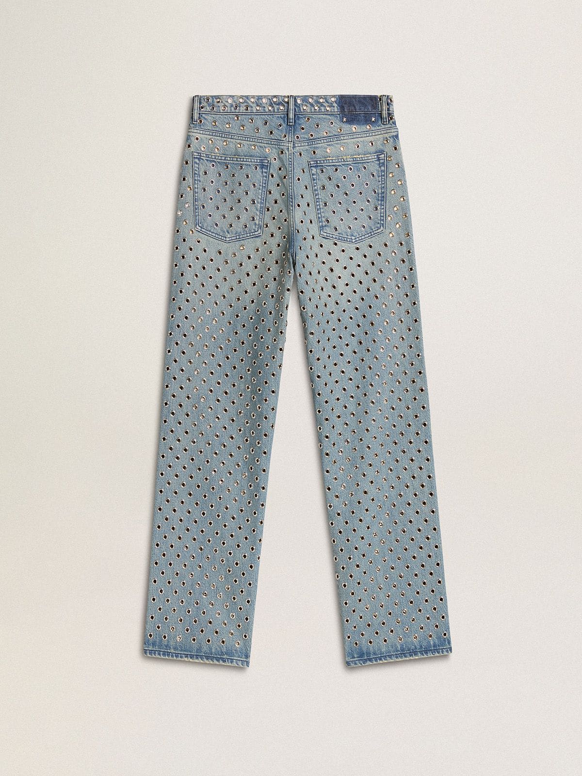 Golden Goose Women's washed jeans with all-over eyelets