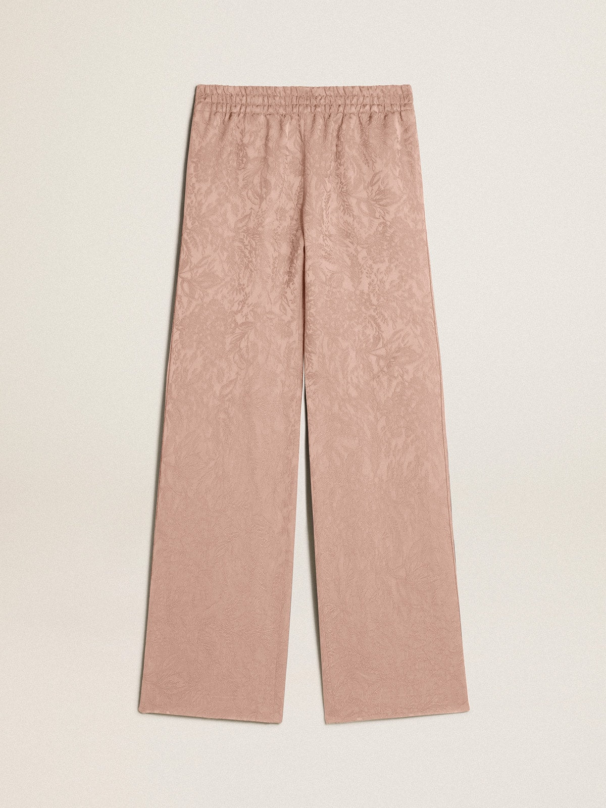 Golden Goose Women's pink viscose pants with floral pattern