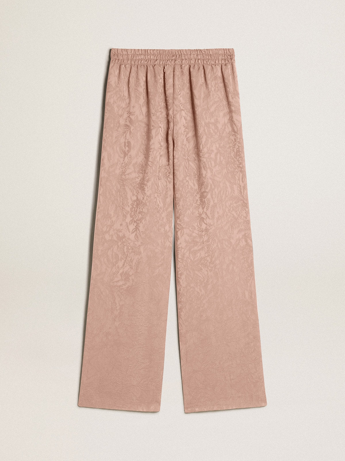Golden Goose Women's pink viscose pants with floral pattern