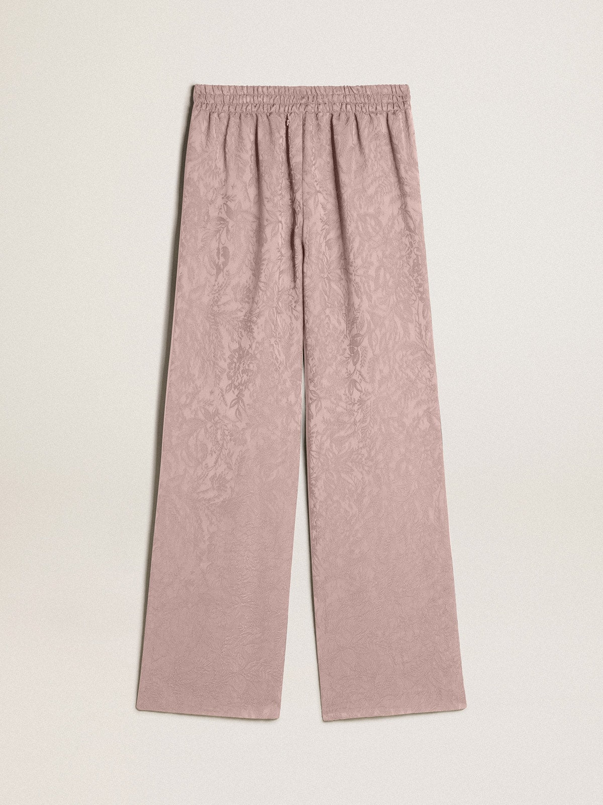 Golden Goose Women's pink viscose pants with floral pattern