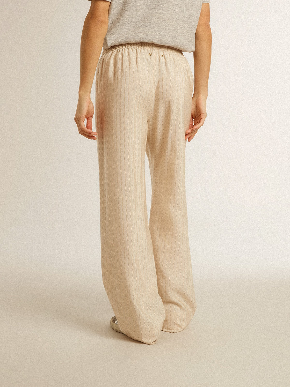 Golden Goose Women's light beige silk and viscose joggers