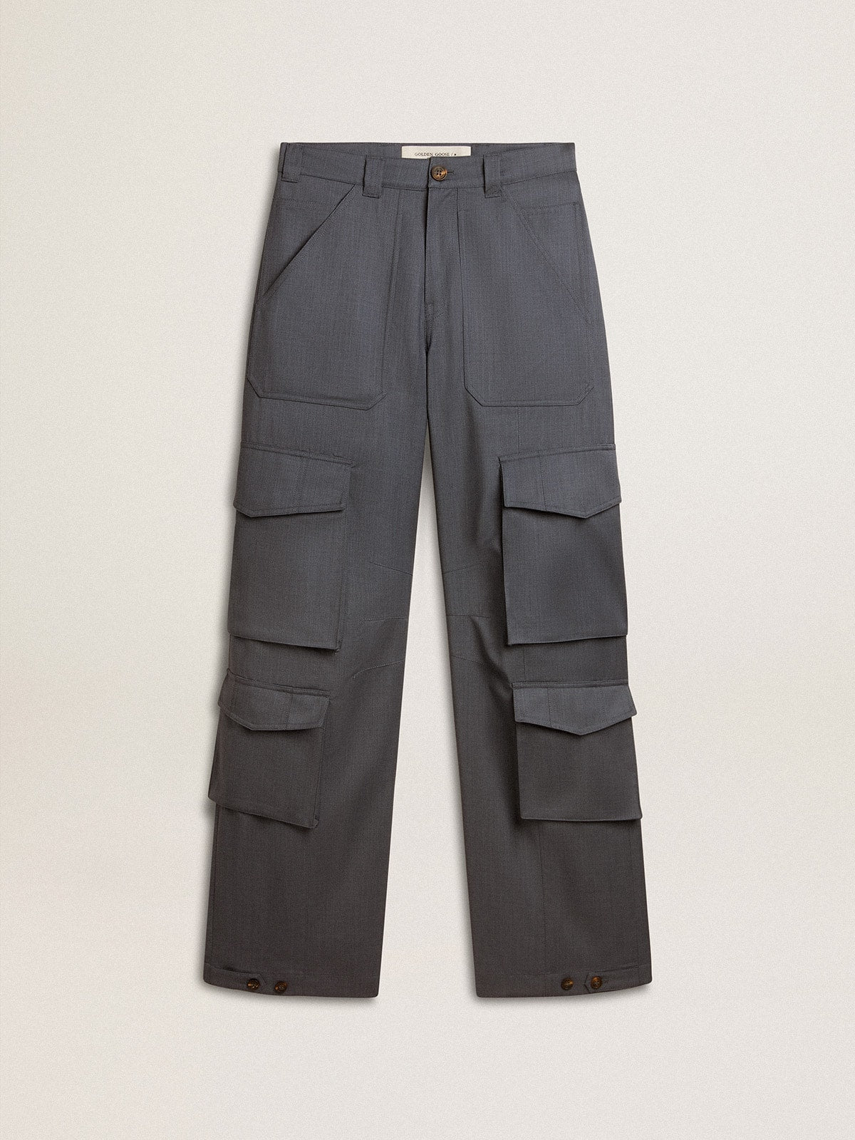 Golden Goose Women's cargo pants in baby blue wool
