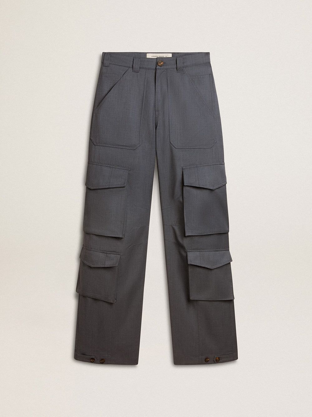 Golden Goose Women's cargo pants in baby blue wool