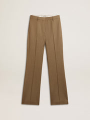 Golden Goose Women's pants in dove-gray tailored wool fabric